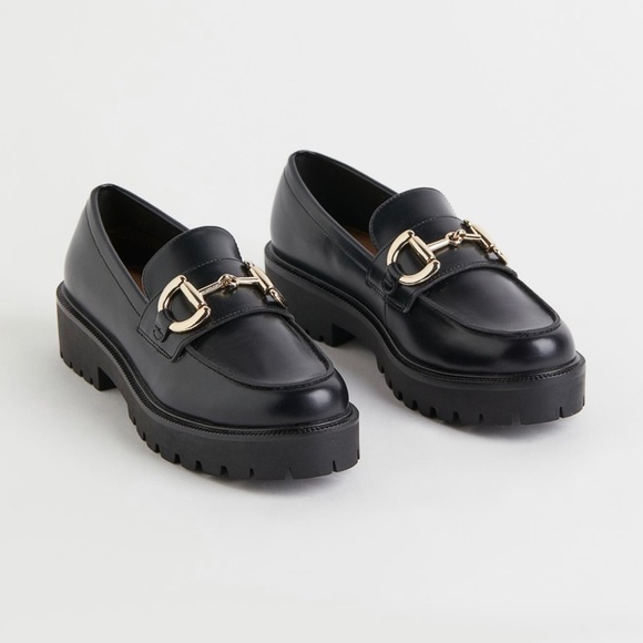 NWT H&M Chunky Loafers with Gold Hardware Size 41/10